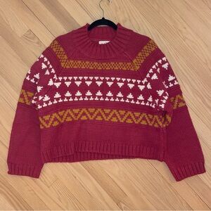 Universal Thread Chunky Knit pink Patterned raglan sweater XL